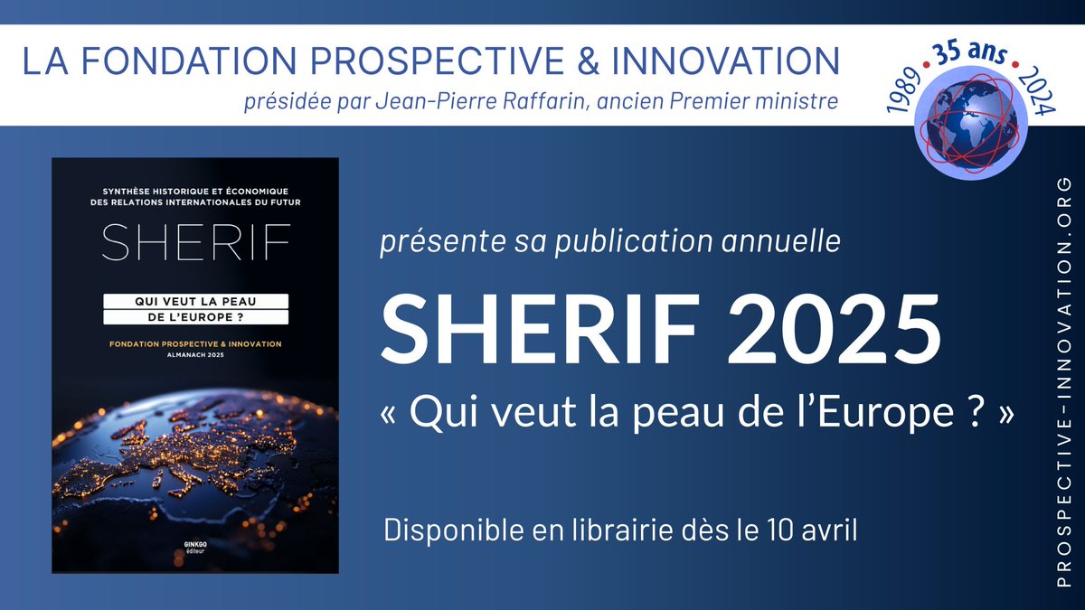 Fondation Prospective & Innovation (@fondationfpi) on Twitter photo 📘 Ce jeudi 10 avril, <a href="/jpraffarin/">Jean-Pierre Raffarin</a>, ancien Premier ministre, Président de la <a href="/FondationFPI/">Fondation Prospective & Innovation</a>, et <a href="/jf_cope/">Jean-François Copé</a>, ancien Ministre, Maire de Meaux, Président délégué de la FPI, annonçaient la sortie de notre publication annuelle "SHERIF 2025 : Qui veut la peau de l'Europe ?". 📘 Ce jeudi 10 avril, <a href="/jpraffarin/">Jean-Pierre Raffarin</a>, ancien Premier ministre, Président de la <a href="/FondationFPI/">Fondation Prospective & Innovation</a>, et <a href="/jf_cope/">Jean-François Copé</a>, ancien Ministre, Maire de Meaux, Président délégué de la FPI, annonçaient la sortie de notre publication annuelle "SHERIF 2025 : Qui veut la peau de l'Europe ?".