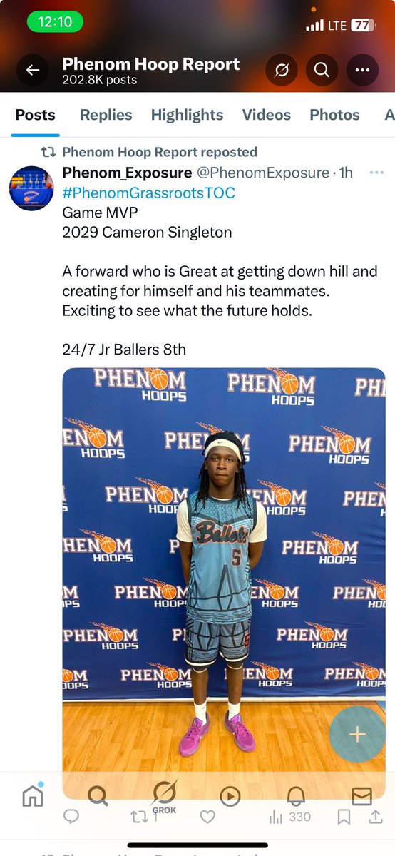had an outstanding performance at <a href="/Phenom_Hoops/">Phenom Hoop Report</a> grassroots toc tournament this weekend and showcasing my talent.