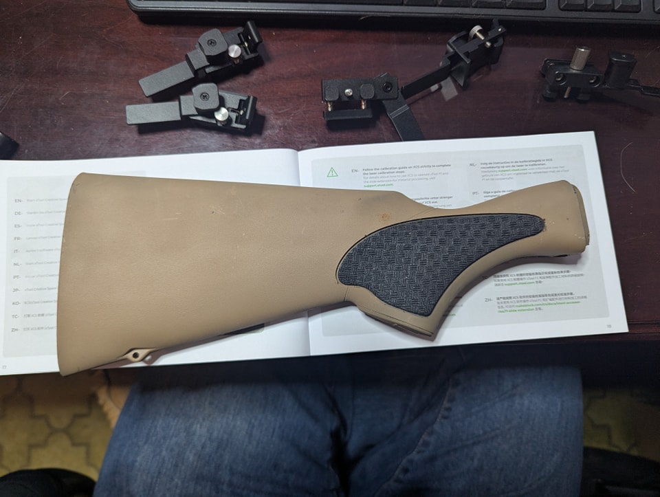 SLaserwork49963's tweet photo. Weekend update. Testing on gun stocks.
Duck stock was a synthetic stock that had been cerakoted.
Wood stock was a stripped stock. https://t.co/DNnj9cFypt