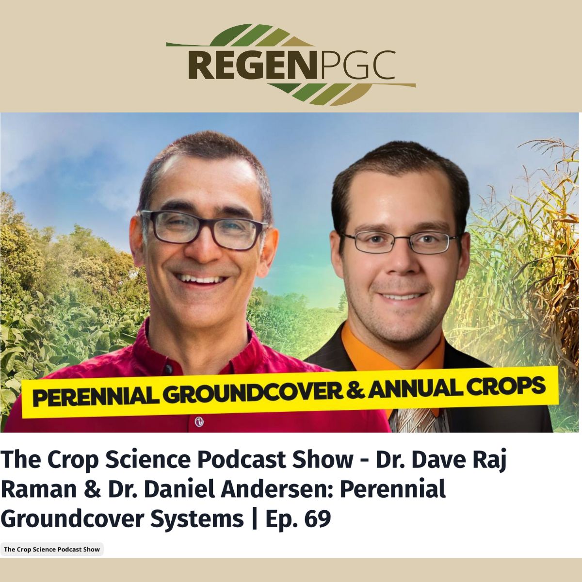 Thanks to the Crop Science Podcast for the interview with Raj Raman and and me. We talked about the project and perennial groundcover vision, and some fun science too.

You can catch the podcast on all major platforms at lnkd.in/dA5T-nvs.