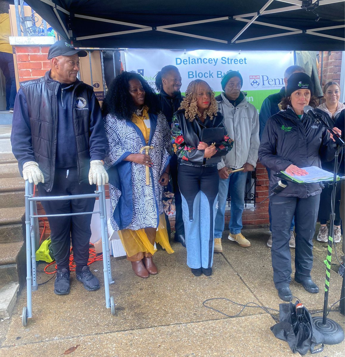 The rain didn’t dampen our mood as we celebrated Rebuilding Together Philadelphia’s block build on the 5300 block of Delancey Street!

With financial support from Penn and others, volunteers are giving these homes well deserved TLC — preserving affordable housing and preventing