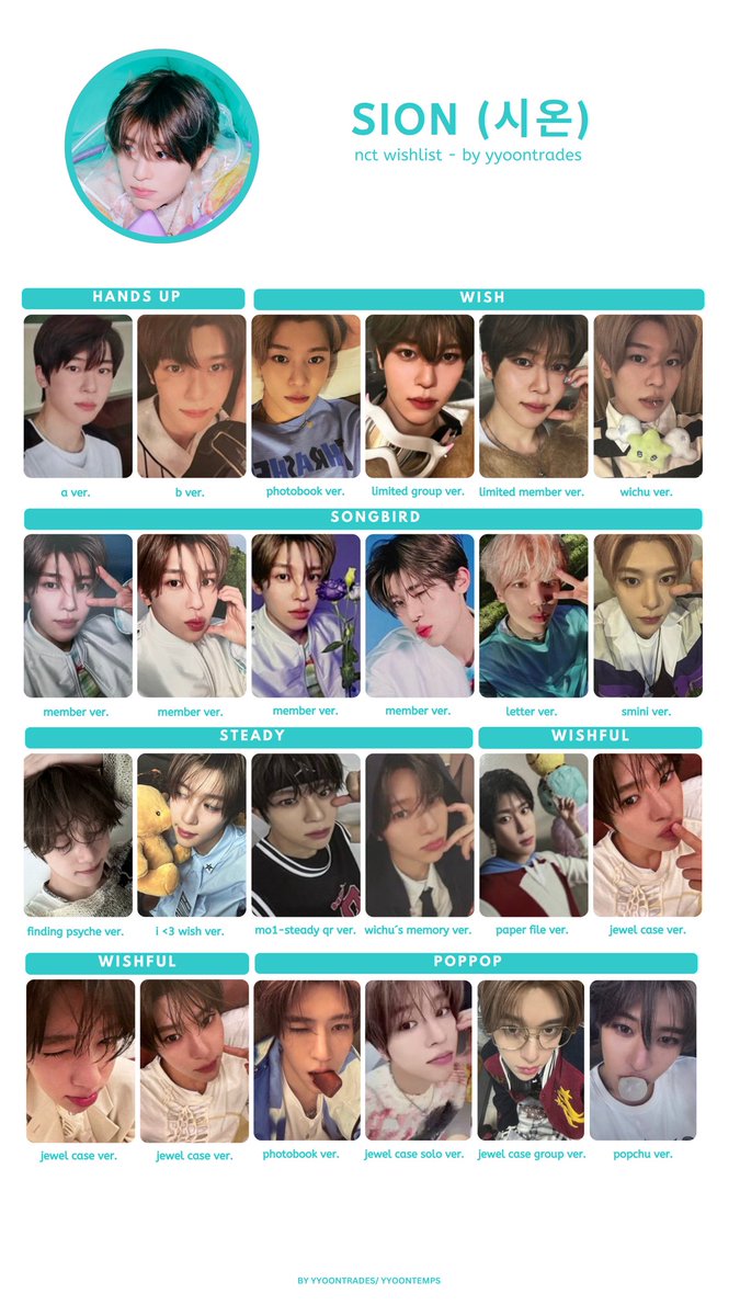 nct wish album pc templates sion in 3 different versions 1. album