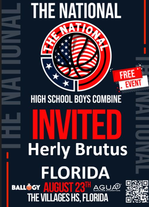 Strongbball's tweet photo. Herly Brutas-4 Star wing from Florida has been invited to the FREE recruiting event "The National" To commit click on QR code and register. Push button Get Tickets. @79colt45 @prephoopsfl @PrepHoopsMI @BallogyApp @PrepHoops @thehoopvibe @HerlyBrutus https://t.co/J4autFrLJr