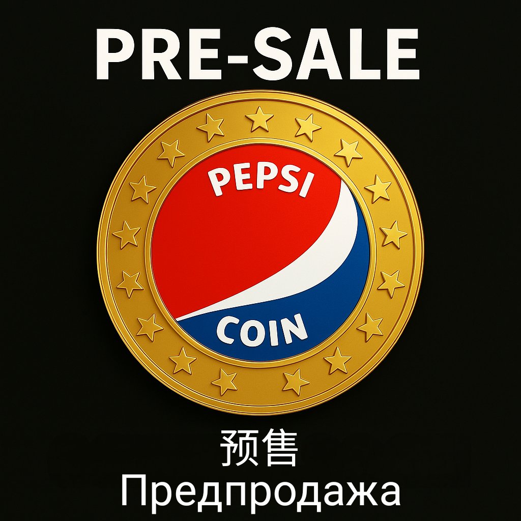 Officially, the pre-sale has begun. Be one of the first to be part of Pepsi Coin.

#MemeCoin 
#DogeCoin 
#ShibaInu 
#PEPE 
#Floki 
#BabyDoge
#WenLambo
#ToTheMoon
#HODL
#DiamondHands
#Degens
#CryptoDegens
#Altcoins
#MoonShot
#Crypto
#Bitcoin
#Ethereum
#BNB
#CryptoNews