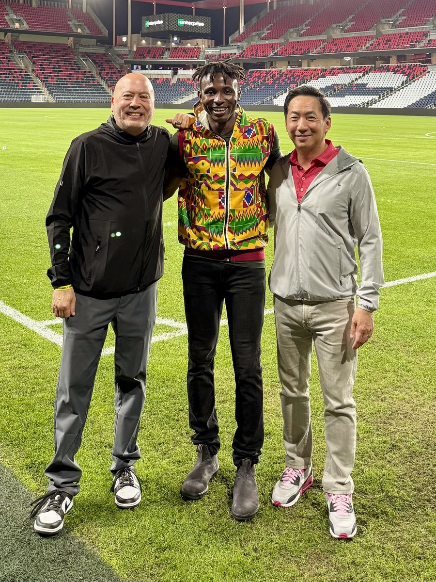 JimmyLynnDC's tweet photo. I came to St Louis for a quick, 24-hour trip to visit @JoshYaro and family … and to cheer on Josh and his @stlcitysc last night with Matt and Alex. It’s been remarkable to see Josh’s growth since his days as a star player for @GUHoyasMSoccer. I’m very proud of Josh for his many accomplishments, not just on the pitch but also off the pitch. His Josh Yaro Foundation is a tribute to his parents in Ghana.  The foundation “aims to make an impact in various ways, including providing essential school supplies, required uniforms, and construction of classroom facilities.” Thank you, Josh, for positively impacting so many others.  #family