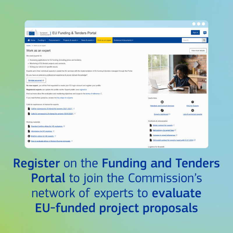 EU_HaDEA's tweet photo. Become an expert evaluator for EU-funded projects! 

Are you passionate about medical research, regulatory science or digital health? We need experts like you to assess #HorizonEU project proposals shaping the future of healthcare &amp; technology. 

Join the network today!