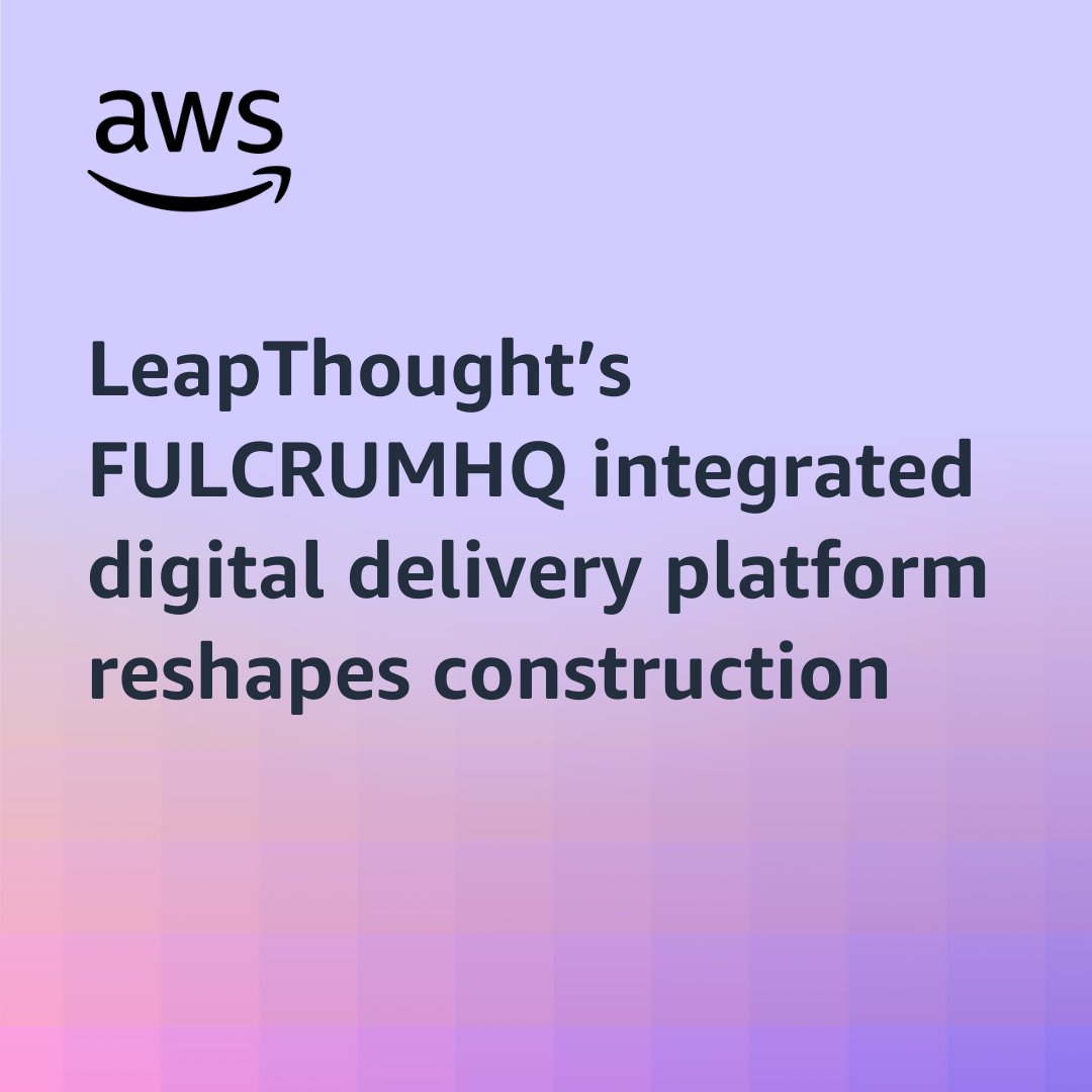 AWS Partner Network (@aws_partners) on Twitter photo Fulcrum & <a href="/LeapThought/">LeapThought</a>βs advanced #AI-powered platform, addresses industry challenges by streamlining workflows, improving outcomes, & enabling smarter decisions throughout both the project & asset lifecycles.
Learn more. π go.aws/4jtZczt
#AWS #AWSPartners Fulcrum & <a href="/LeapThought/">LeapThought</a>βs advanced #AI-powered platform, addresses industry challenges by streamlining workflows, improving outcomes, & enabling smarter decisions throughout both the project & asset lifecycles.
Learn more. π go.aws/4jtZczt
#AWS #AWSPartners