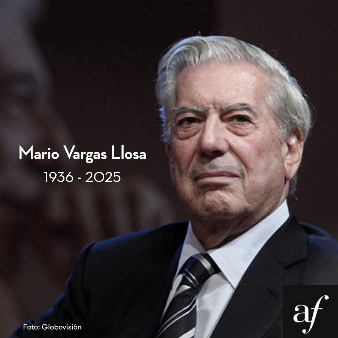 AFLima_Oficial's tweet photo. Con tristeza, despedimos a Mario Vargas Llosa, Nobel de Literatura, primer hispanohablante en la Académie française y alumno de la #AFLima en su juventud. Desde los primeros años, cuando cruzaba nuestras aulas, su mirada ya revelaba una insaciable curiosidad por el mundo. https://t.co/hgyVRNuP7o