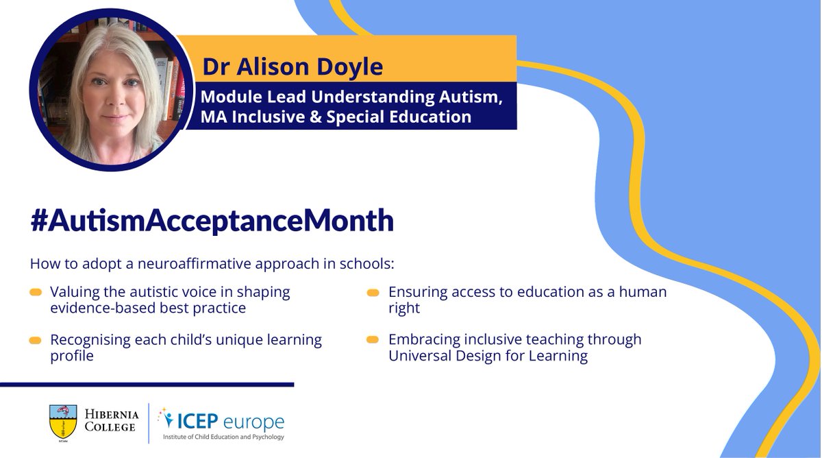 Hibernia College (@hiberniacollege) on Twitter photo This #AutismAcceptanceMonth, Hibernia College and <a href="/ICEPEurope/">ICEP Europe</a> stand united in promoting #acceptance, embracing #neurodiversity, and advocating for #inclusive, affirming learning spaces for all.
Let’s move beyond #awareness — towards true #inclusion.
#EducationForAll . This #AutismAcceptanceMonth, Hibernia College and <a href="/ICEPEurope/">ICEP Europe</a> stand united in promoting #acceptance, embracing #neurodiversity, and advocating for #inclusive, affirming learning spaces for all.
Let’s move beyond #awareness — towards true #inclusion.
#EducationForAll .