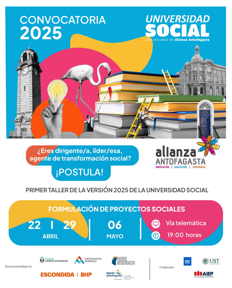 🚨Convocatoria abierta #UniversidadSocial 2025 

Si eres dirigente vecinal, cultural, social o deportivo únete a la 3a versión de nuestro programa enviando tus datos en el siguiente formulario: 

forms.gle/kNL7vncwy7jTZD…