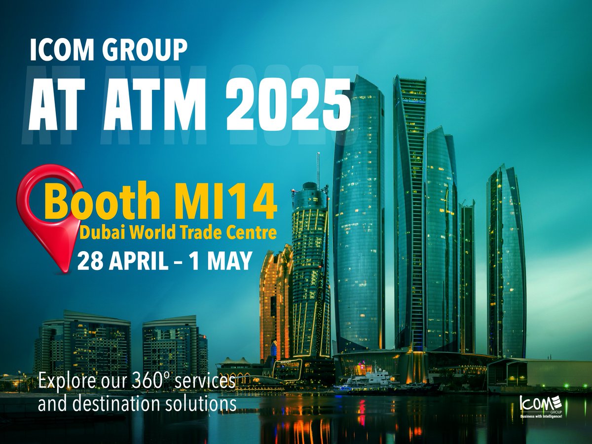 group_icom's tweet image. We’re excited to be part of Arabian Travel Market 2025!
Visit us at Booth MI14 to discover our world-class services and how we can support your experience.
#ICOMGroup #ATM2025 #EventExperts