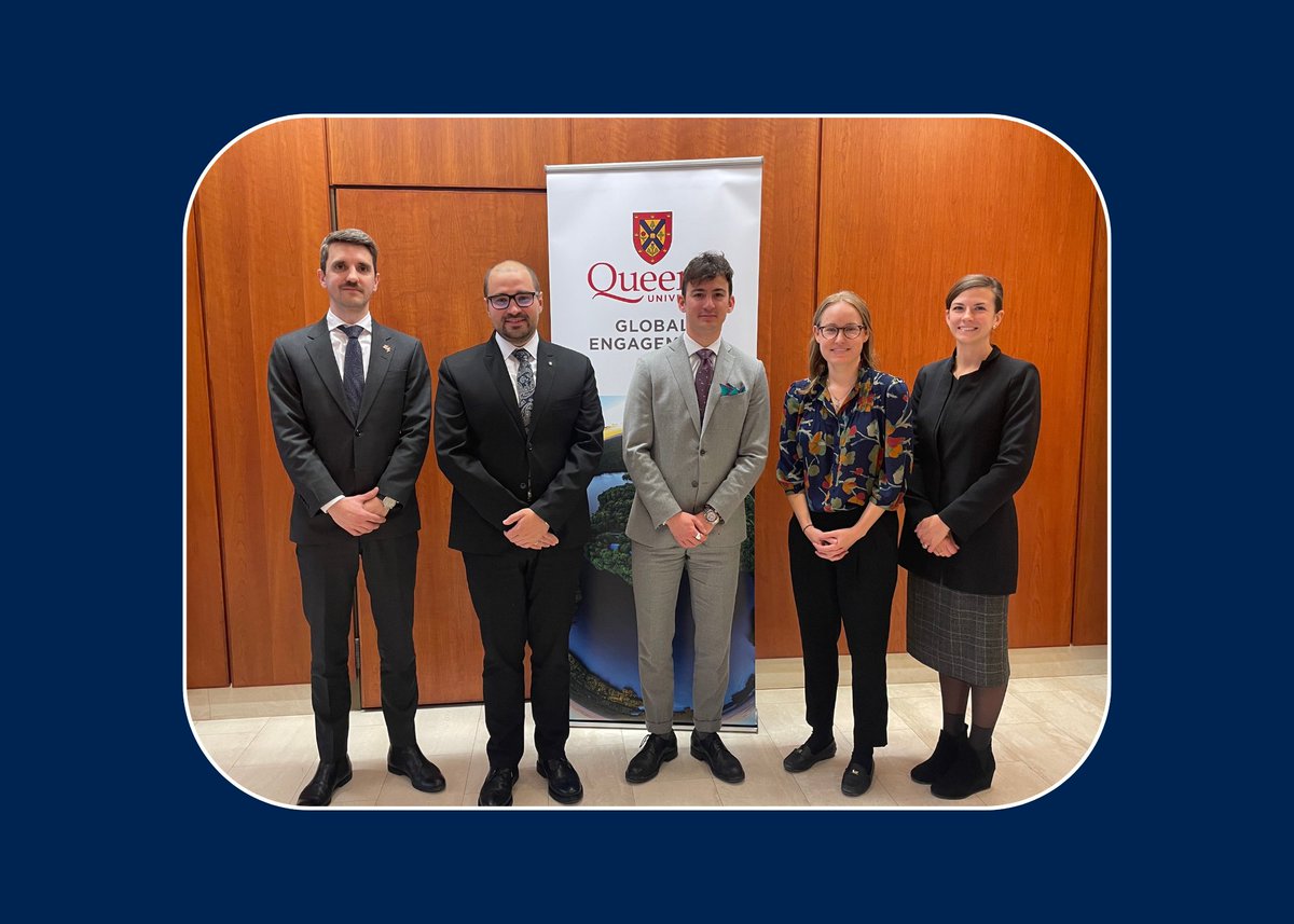 QueensUGlobal's tweet photo. We were pleased to welcome the Consulate General of Hungary in Toronto for a productive visit earlier this month. #QueensUniversity looks forward to advancing collaborations with Hungarian researchers and institutions on shared priorities. 🇭🇺🇨🇦  @Hungary_Toronto https://t.co/uyR8WALo1N