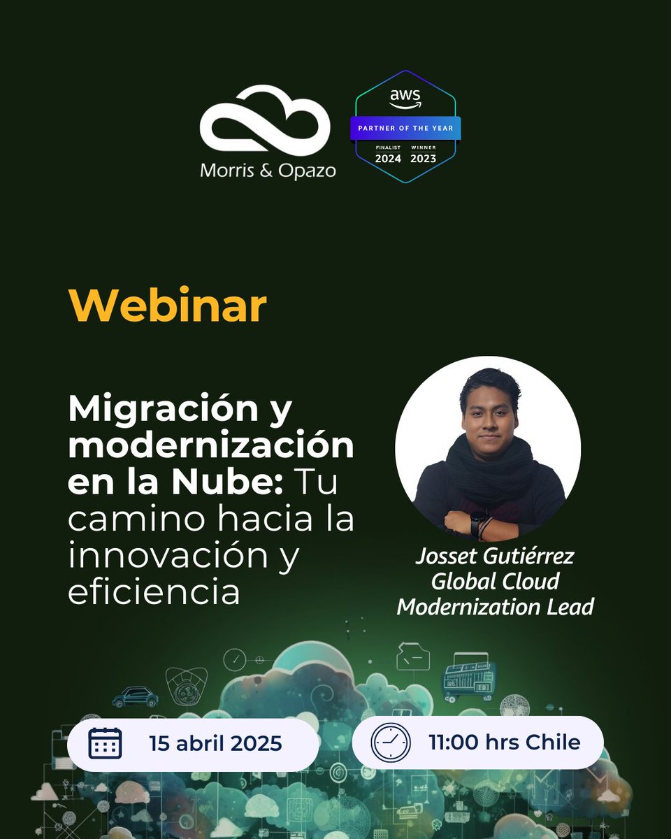 #Webinar ¿Tu infraestructura tecnológica está frenando el crecimiento de tu empresa? Regístrate aquí 👉 hubs.ly/Q03hcqs-0 🚀 Es momento de migrar, modernizar y escalar con confianza. Únete a nuestro webinar y descubre cómo transformar tu operación con la nube de #AWS.