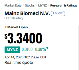 saints8801's tweet photo. $MYNZ setup cooking in silence. 
Signal expected to hit 14:00 sharp. If you wait for confirmation, you’re chasing candles.
 LFG 🚀

$HOLO $LCID #quebonafide #AfRam #goodbadugly #mufc $AAPL #zzzero $GME $INTC $PLTR #Chapter25WithKarina https://t.co/QY7vMEzklY