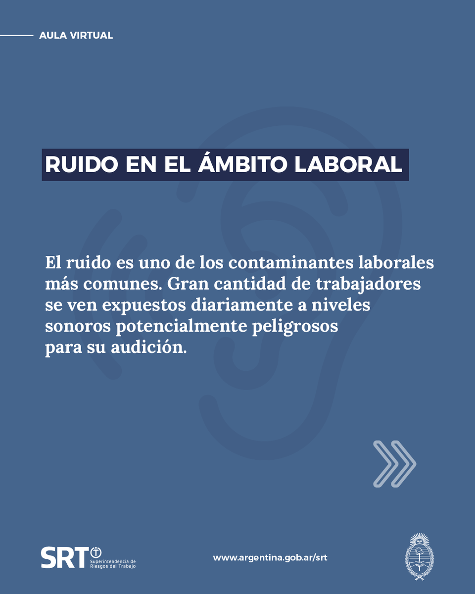 SRTArgentina's tweet photo. RUIDO EN EL ÁMBITO LABORAL 

¿Sabías que el ruido es uno de los contaminantes laborales más comunes? 
👩🏻🔎En esta publicación te contamos más ► Deslizá sobre las imágenes https://t.co/1X7bJKEmEl