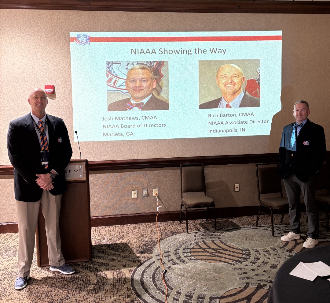NIAAA (@niaaa9100) on Twitter photo A great weekend in Tennessee! One of our associate executive directors, Rich Barton, CMAA and board member Josh Mathews, CMAA, had the chance to present to and interact with the ADs at the Tennessee IAAA state conference. #AthleticLeadership #ShowingtheWay A great weekend in Tennessee! One of our associate executive directors, Rich Barton, CMAA and board member Josh Mathews, CMAA, had the chance to present to and interact with the ADs at the Tennessee IAAA state conference. #AthleticLeadership #ShowingtheWay