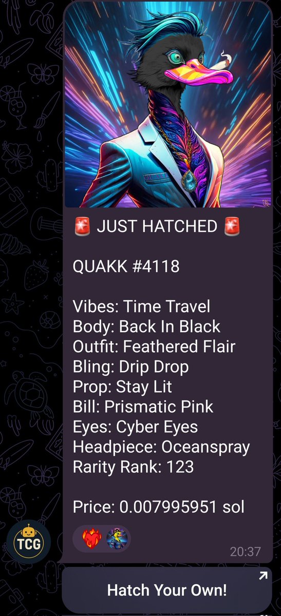 TheCryptoGuy0G's tweet photo. GM Fam!  Happy Monday!

Did yall catch this rarity 123 pull over at @quakklife?! 👀👀

Set your TG group up with your own Mint Bot!
https://t.co/rdkTUcNTIv

#NFT #NFTs #SOL #Solana #blockchin https://t.co/NxWIgPgEeN