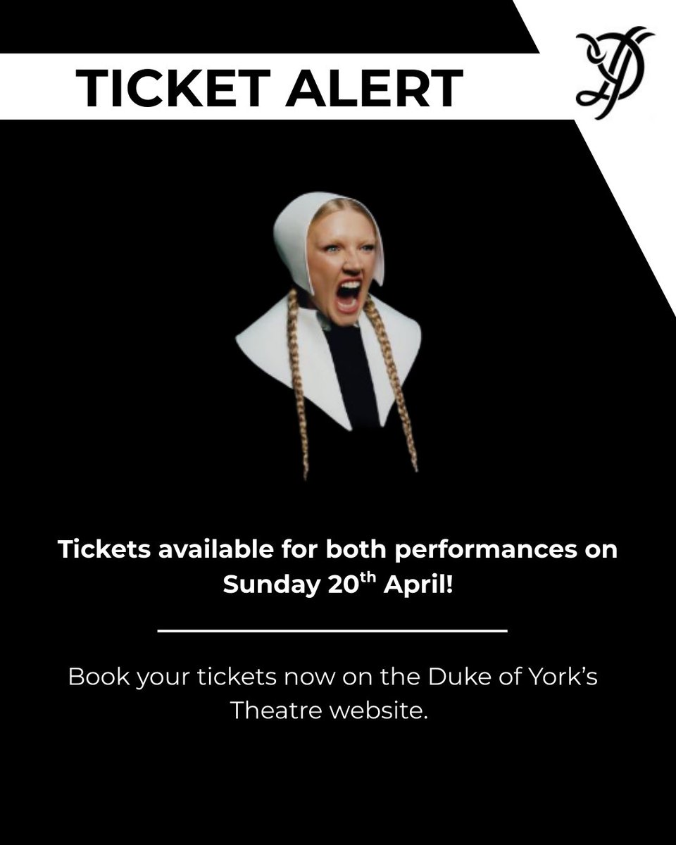 Duke of York's Theatre (@dukeofyorksldn) on Twitter photo TICKET ALERT 🚨
Tickets are available for both performances of <a href="/SELFESTEEM___/">Self Esteem</a> on Sunday 20th April.
Book now: atgtickets.com/shows/self-est… 🎟️ TICKET ALERT 🚨
Tickets are available for both performances of <a href="/SELFESTEEM___/">Self Esteem</a> on Sunday 20th April.
Book now: atgtickets.com/shows/self-est… 🎟️