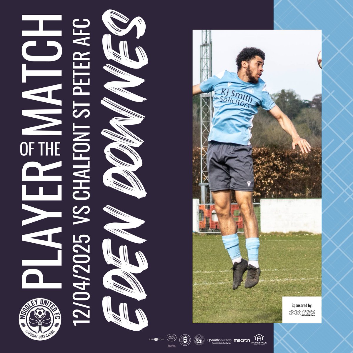 Saturday's Player of the Match was Eden Downes! 🍾

Another top performance from Mr. Reliable this season and a huge 3 points secured for Woodley.

#WeAreUnited🩵