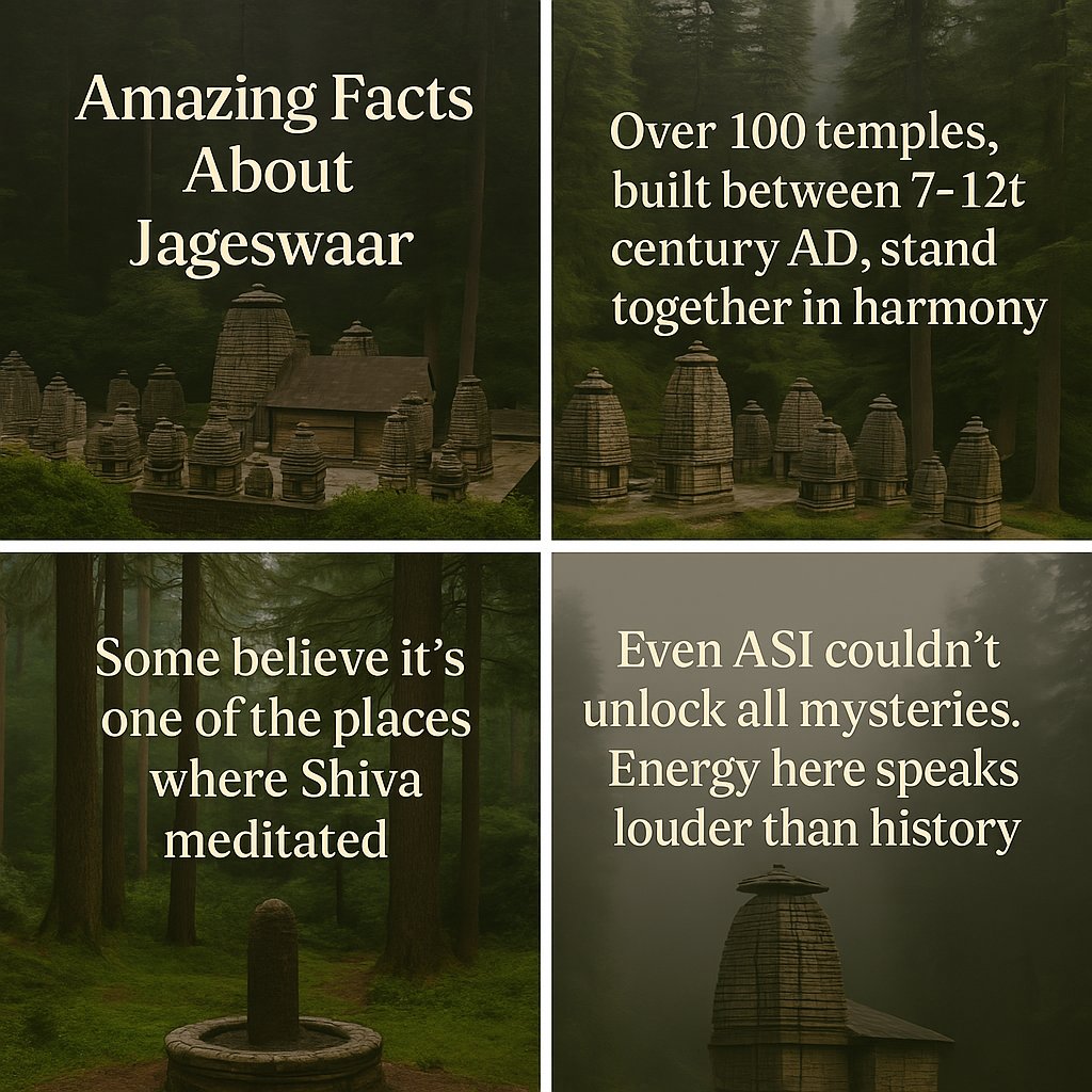 🌅 Feel the Divine Whisper in Jageshwar! Imagine standing among 2,500-year-old temples, where each stone tells a story of devotion, and the morning sun bathes the Valley of Gods in golden light. Jageshwar is a feeling of peace, history, and connection to something greater. Swipe