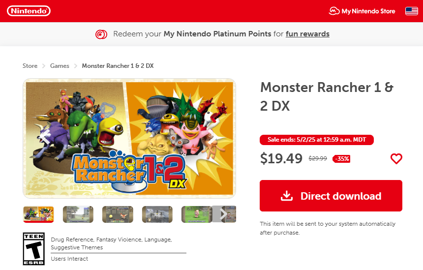 MonsterFenrick's tweet photo. MR1&2DX 🟥Switch Sale🟥 $19.49
#MonsterRancher
#MR1 #MR2 #MRDX https://t.co/ZLNKSLyigU