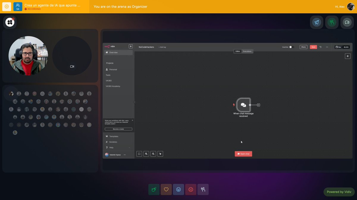 Vaughtton's tweet image. ¡Estamos en vivo con @Valen aprendiendo de @n8n_io !
¡Vente a verlo en directo!
app.vidiv.net/event/crea-un-…