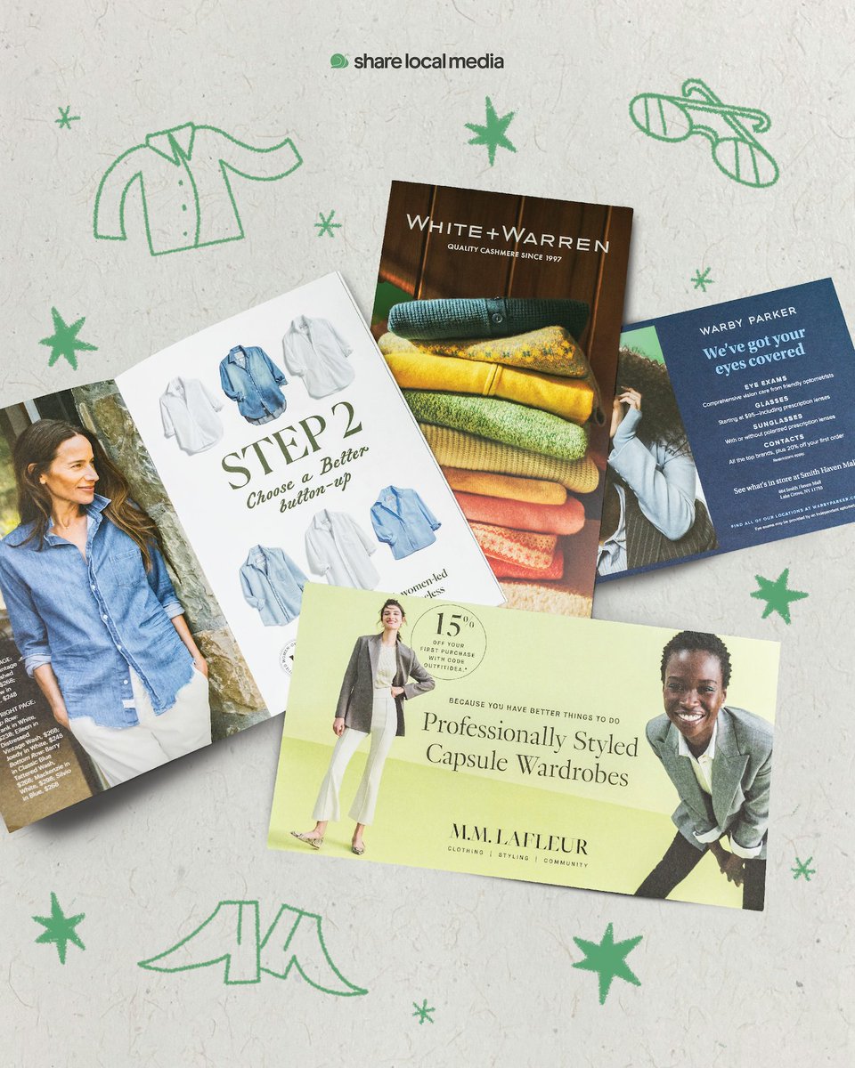 ShareLocalMedia's tweet image. Direct Mail for Apparel Brands: 101 👖👚

🎯 Target based on purchase behavior by building a lookalike model for prospecting campaigns. The more targeted, the better.

💌 Use high-quality paper, textures, and finishes. Your mail piece should mimic the same feeling your brand…