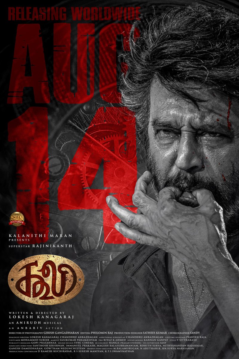 15.8.
Apoorva Raagangal 1975 (1st film)
Mullum Malarum 1978
Johnny 1980
Netrikkan 1981
Sri Raghavendra (100th film) was planned for 15.8, later released on 1.9.1985
Baba 2002 (was supposed to be last film)
14.8.
Enkeyo Ketta Kural 1982
#Coolie 2025 (50th year film)
#Rajinikanth𓃵