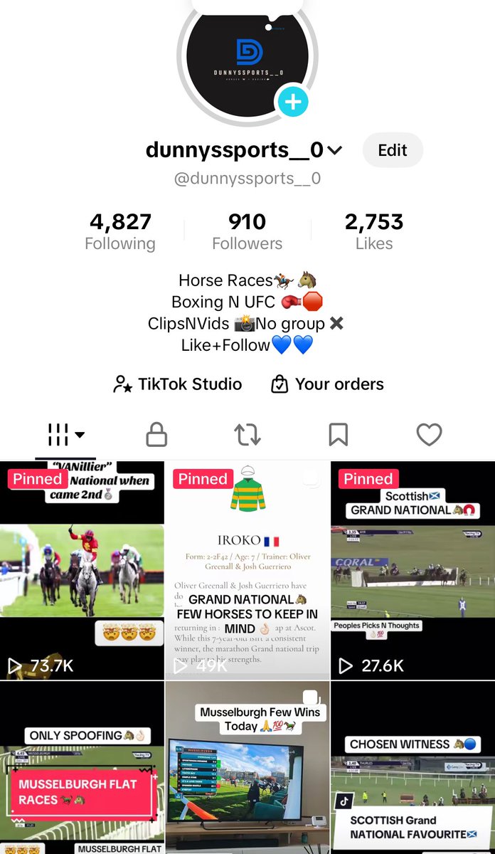 GET AT THE TIKTOK MUCH APPRECIATED💙💙🐎🐎