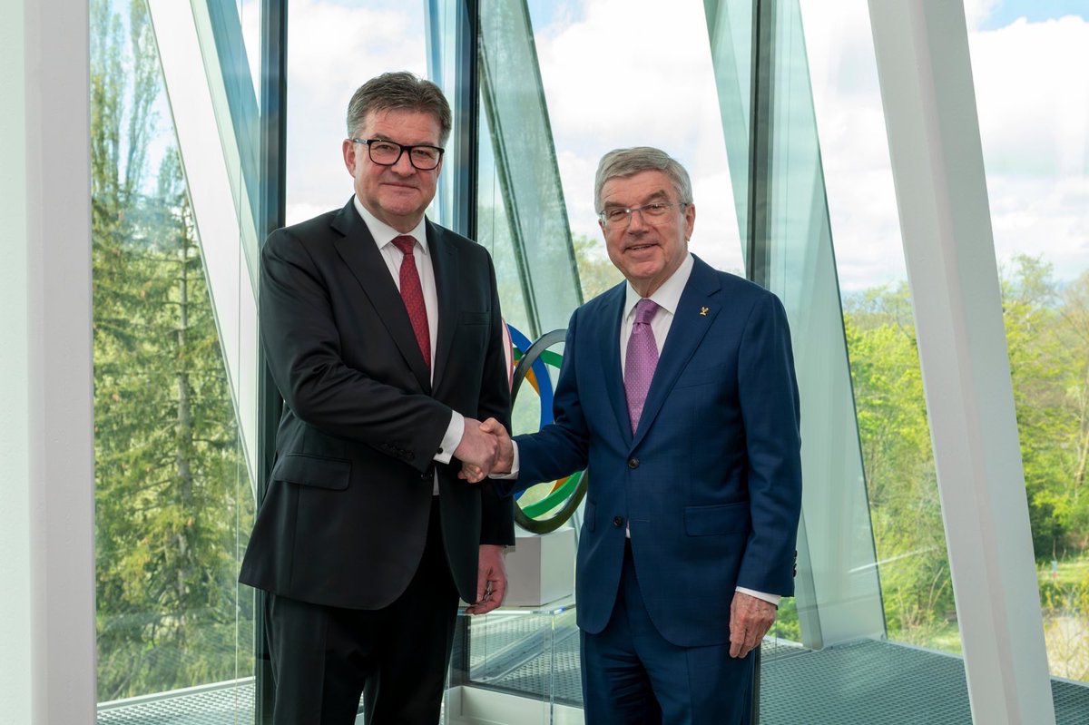 Had a wonderful meeting with <a href="/iocmedia/">IOC MEDIA</a> President Thomas Bach today. I have deep admiration and respect for all he has done during his tenure to advance the Olympic idea in challenging geopolitical circumstances.