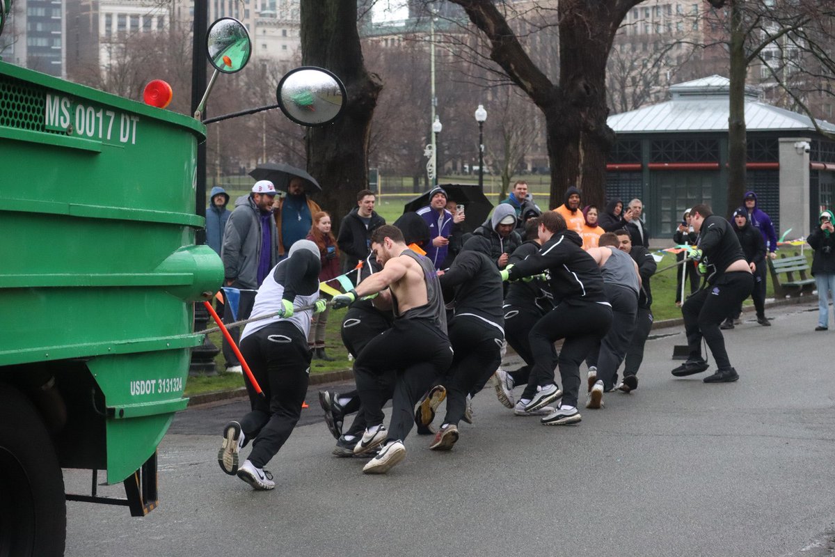 Curry College Football Team winning the “Duck Pull”.