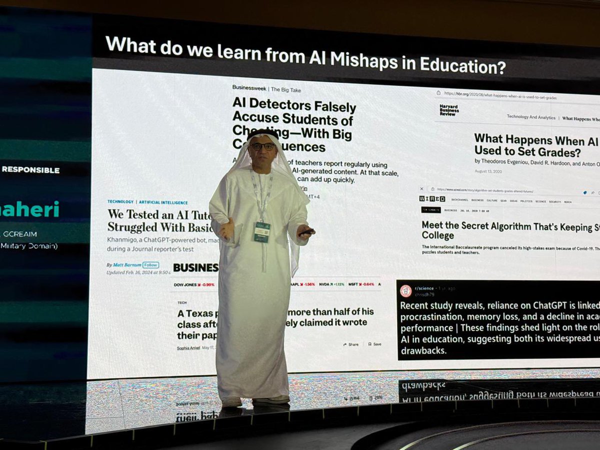 سررت بالمشاركة بكلمه رئيسة keynote في المعرض الدولي للتعليم <a href="/_edgex_/">EDGEx</a> الذي بداء أمس في الرياض، عن كيف نضمن إدماج وتكامل الذكاء الاصطناعي المسؤول في التعليم Ensuring Responsible AI Integration in Education.
شكراً للدعوة الكريمة للمشاركة في هذا الحدث العالمي.