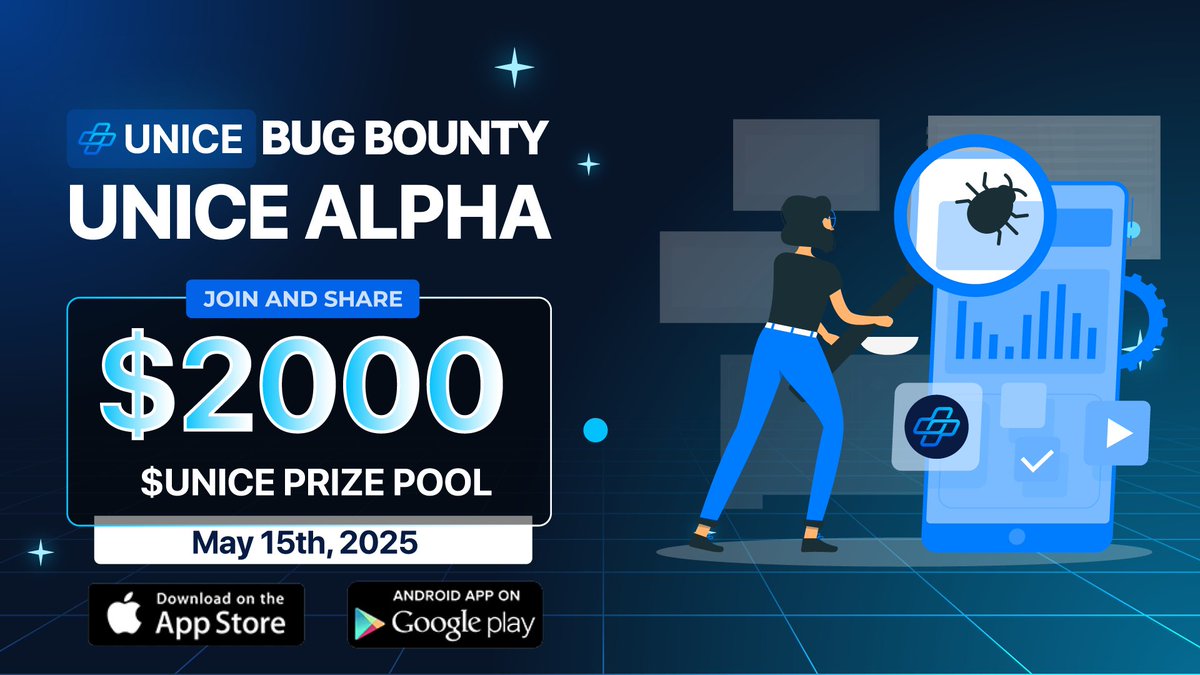 🔥 UNICE Alpha Bug Bounty 🔥
Test our E2EE messenger &amp; help us squash bugs!
$2,000 in UNICE tokens up for grabs 

🔗 More Details :: t.me/unicelabs/147

* Get Started

1.Download UNICE Alpha (Android/iOS)
2.Test the app &amp; find bugs
3.Submit reports: