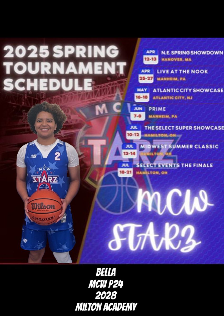 Here’s my spring live period schedule:
<a href="/MCWSTARZ/">MCW STARZ</a> 
<a href="/MiltonAcademygb/">Milton Academy Girls' Basketball</a>