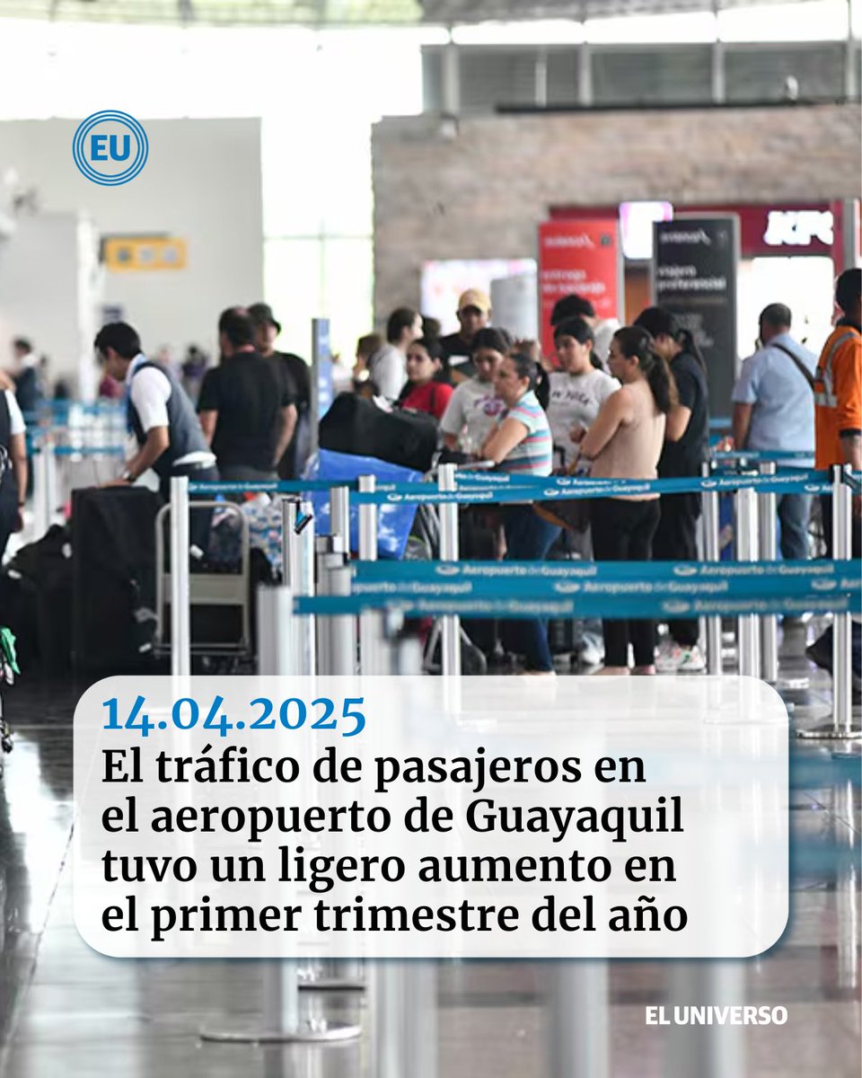 eluniversocom's tweet image. El tráfico de pasajeros en el aeropuerto de #Guayaquil tuvo un ligero aumento en el primer trimestre del año ow.ly/Vi2S50VA7q9