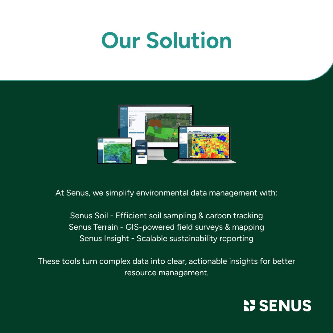 SenusTech's tweet image. The Challenge and Our Solution 💡

Turning complexity into clarity. At Senus, we help organisations and landowners take control of their environmental data and make smarter, more sustainable decisions.

To learn more, contact Senus today: senus.com/contact-us/

#Senus