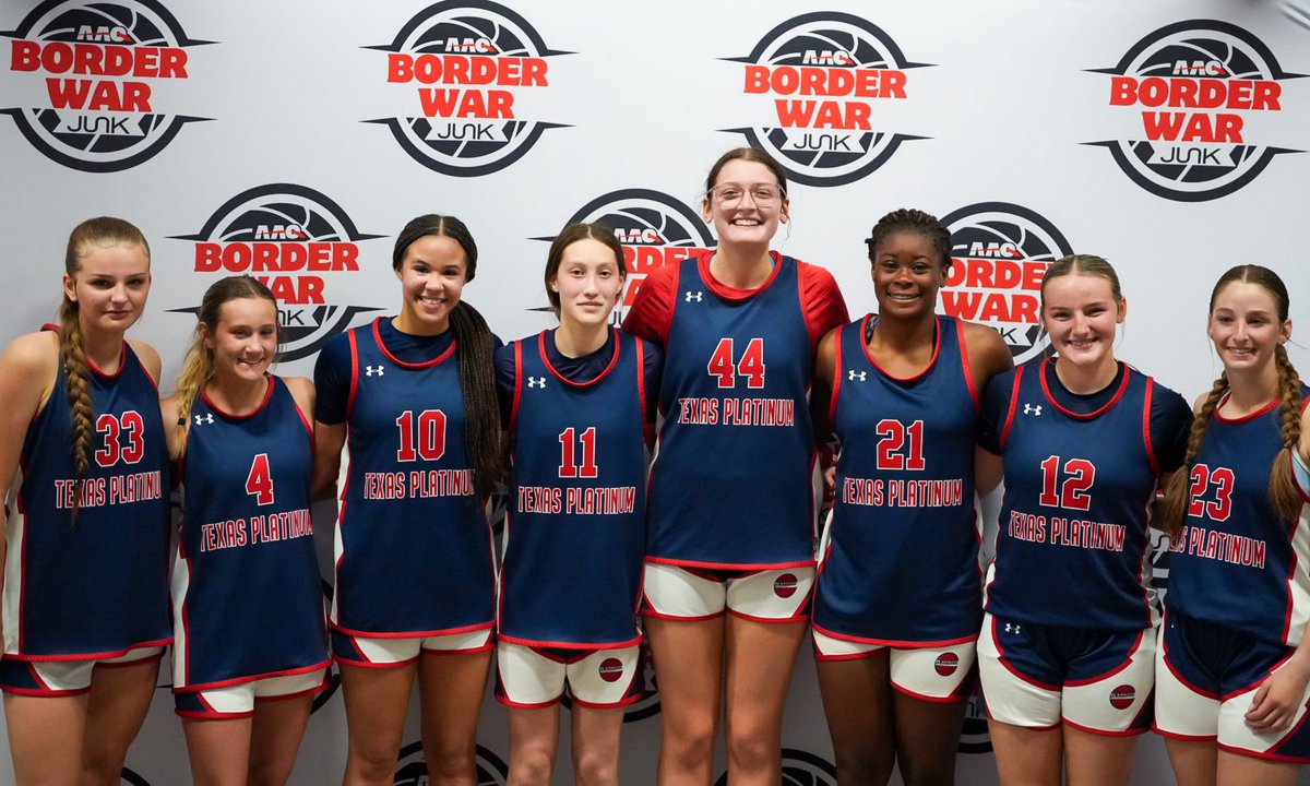 Platinum Basketball (Select 40 Member) (@platinumbball) on Twitter photo TX Platinum S40 17u went undefeated this weekend at <a href="/Borderwar1/">Borderwar Tourney</a> !
Great tune ups for Heart of Texas in two weeks!
<a href="/MadisonGarner22/">Madison Garner</a> <a href="/arinze_destiny3/">Destiny Arinze</a> <a href="/taylamorris11/">Tayla Morris</a> <a href="/weeksaddison092/">Addison Weeks</a> <a href="/AlliBVaughan/">Allison Vaughan</a> <a href="/Rhy_Robinson26/">Rhyanna Robinson</a> <a href="/zuzamajchrzak/">Zuzanna</a> TX Platinum S40 17u went undefeated this weekend at <a href="/Borderwar1/">Borderwar Tourney</a> !
Great tune ups for Heart of Texas in two weeks!
<a href="/MadisonGarner22/">Madison Garner</a> <a href="/arinze_destiny3/">Destiny Arinze</a> <a href="/taylamorris11/">Tayla Morris</a> <a href="/weeksaddison092/">Addison Weeks</a> <a href="/AlliBVaughan/">Allison Vaughan</a> <a href="/Rhy_Robinson26/">Rhyanna Robinson</a> <a href="/zuzamajchrzak/">Zuzanna</a>