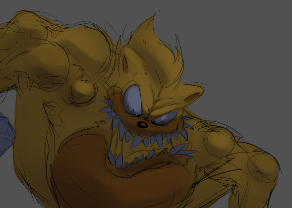 a slight body horror idea about HOW borax exaggerates his muscles but this executed in more grotesque  manner. his arm contorting, growing abnormal bumps in conjunction
this suppose to be a quick painting but i never finished it.
