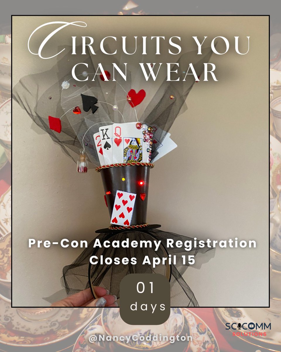Last chance!
There’s just 1 day left to register for BOOST's Pre-con Academies—and you don’t want to miss this one 👇

💡 No experience needed
🧵 We’ll build light-up hats &amp; headpieces using circuits + creativity
🎨 Perfect for educators who want to explore wearable tech + STEAM