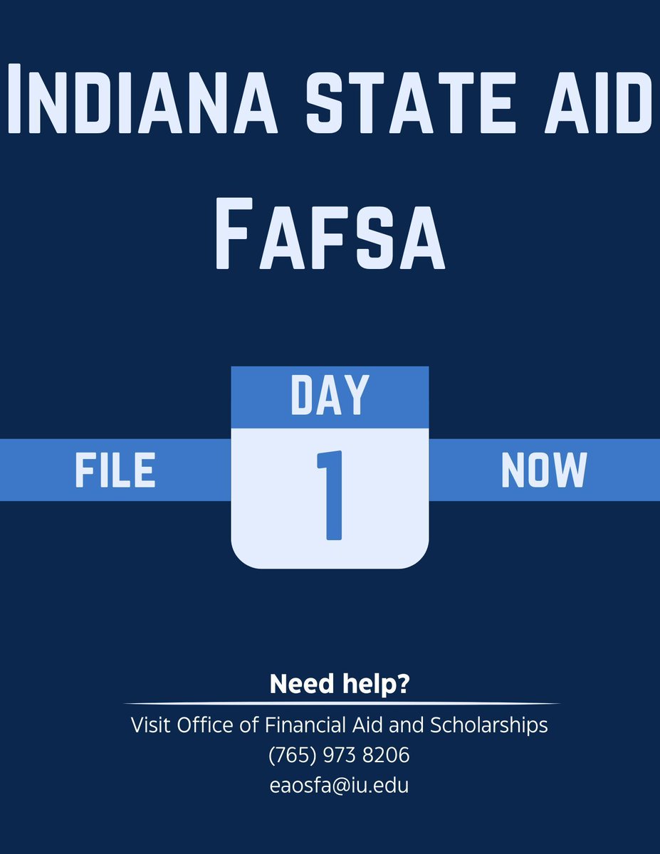 FinAidIUEast's tweet photo. Make sure you have your 2025-26 FAFSA filed by April 15th, 2025, to meet the state priority deadline! #IUEast #FinancialAid #FAFSA https://t.co/GSPcc7VYhW