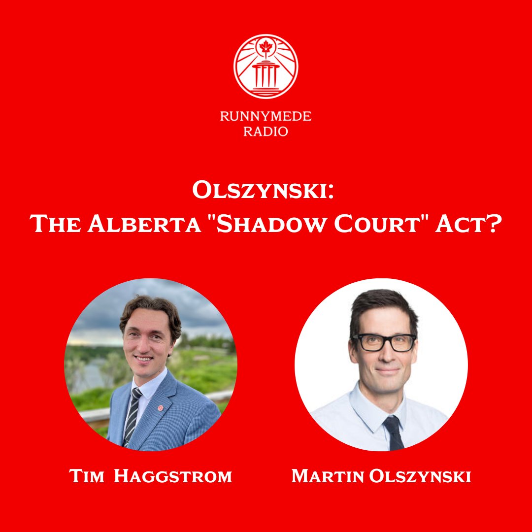 Runnymede Society (@runnymedesoc) on Twitter photo Does the Alberta Sovereignty Act create a "shadow court" to challenge federal laws? Today's Runnymede Radio episode features Martin Olszynski, professor of law at <a href="/UCalgaryLaw/">UCalgary Law</a> and member of the federal Minister of Environment and Climate Change Canada's advisory council... Does the Alberta Sovereignty Act create a "shadow court" to challenge federal laws? Today's Runnymede Radio episode features Martin Olszynski, professor of law at <a href="/UCalgaryLaw/">UCalgary Law</a> and member of the federal Minister of Environment and Climate Change Canada's advisory council...