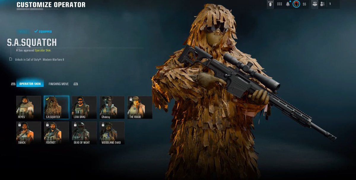 Like This Tweet and ill DM Random People a SASQUATCH operator Skin for Warzone!