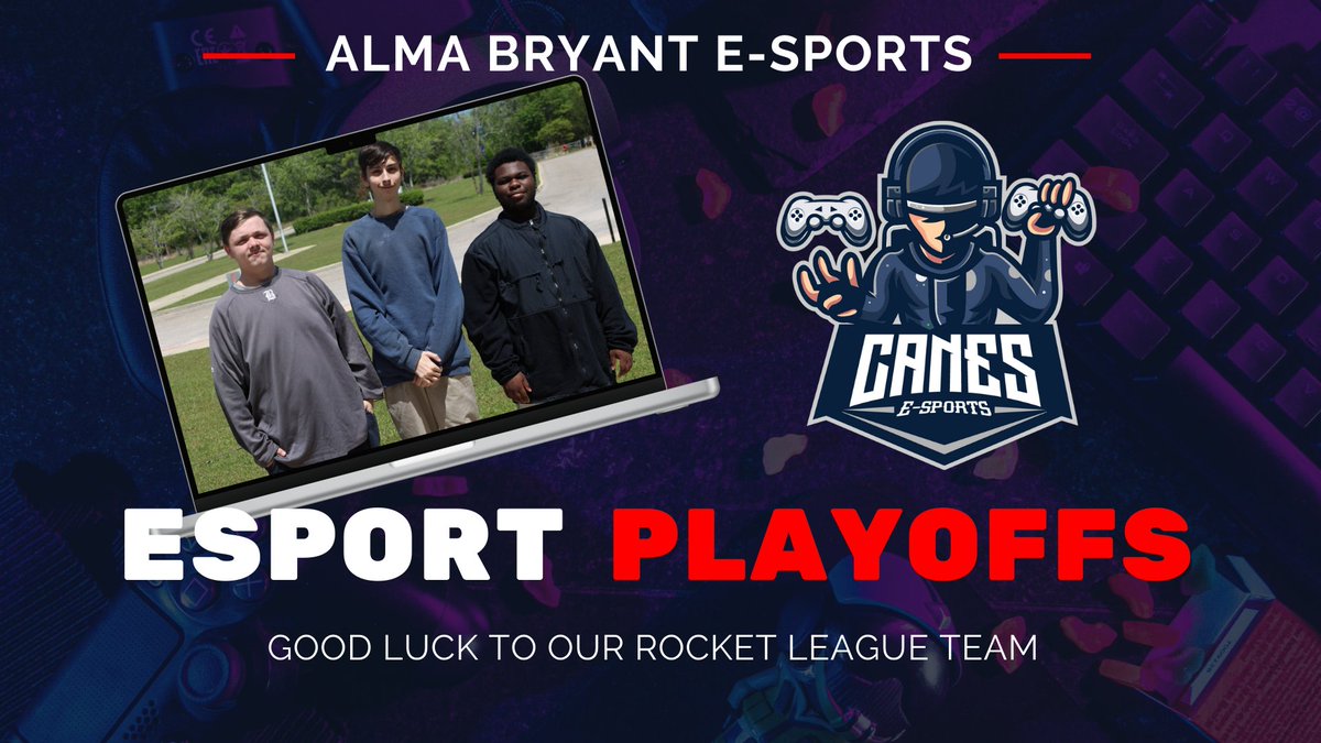 Good luck to the Alma Bryant Rocket League team as they compete in the first round of the playoffs today! This marks their 4th straight playoff appearance, with a peak ranking of 5th in the entire state! Let’s go Hurricanes! <a href="/dsprinkmcpss/">David Sprinkle</a> <a href="/AlmaBryantCoach/">Ricky Miller</a>