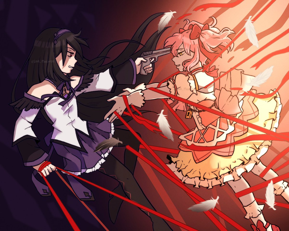 Sour_Macaron's tweet image. I suppose someday, you will become my enemy as well 💜🩷 #pmmm #madohomu