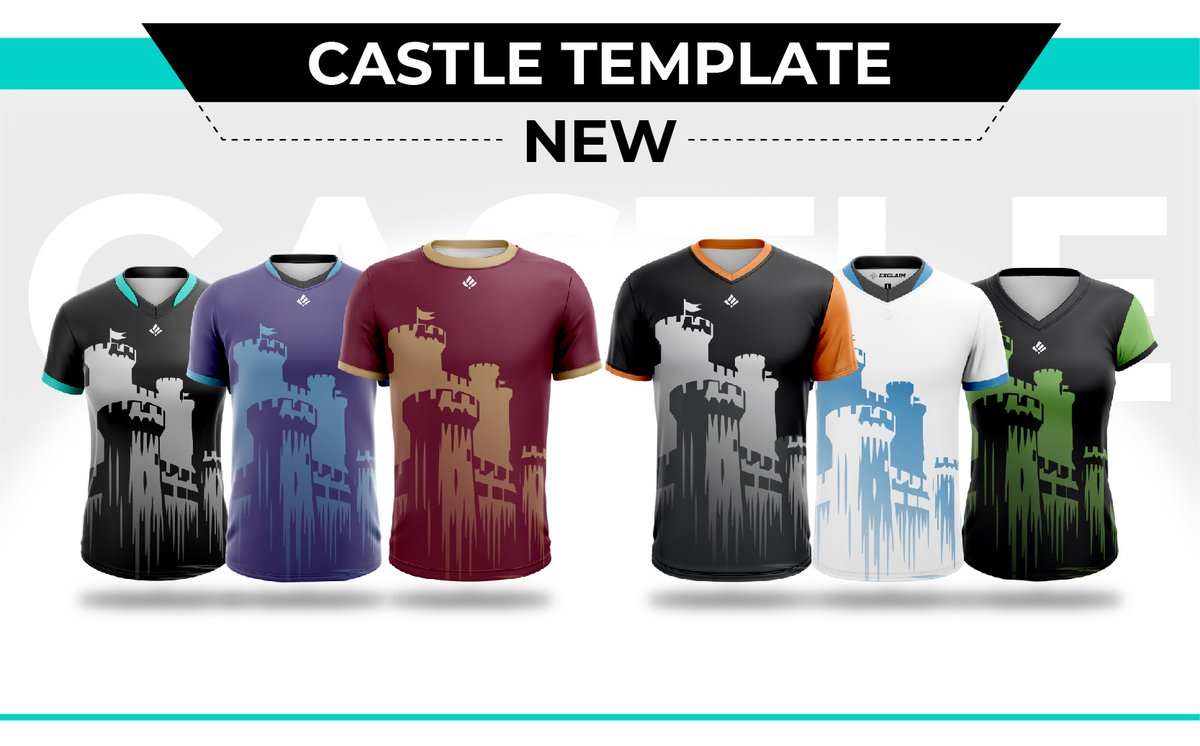 exclaimgg's tweet image. 📣 Level up your team's look! Introducing the New  Castle Template jersey – where style meets strength. Get yours today! #Esports  #TeamStyle #CastleTemplate