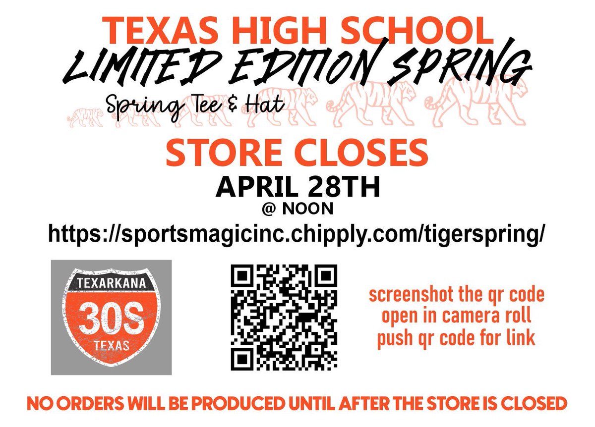 Texas High School Spring Store #PTK