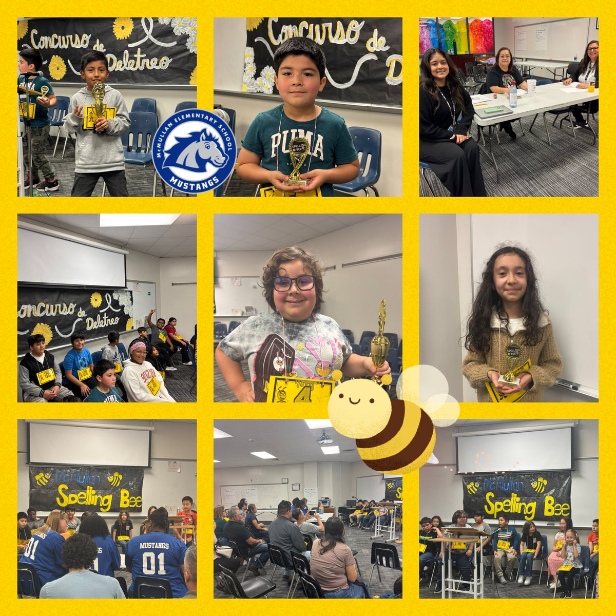 Touchdown! Our scholars did fantastic for our campus Spelling 🐝 Bee. Congratulations to our winners! Did you know we made history having the first Spelling Bee in Spanish? Way to go, Mustangs! 
#teammcmullan #1team1mission
