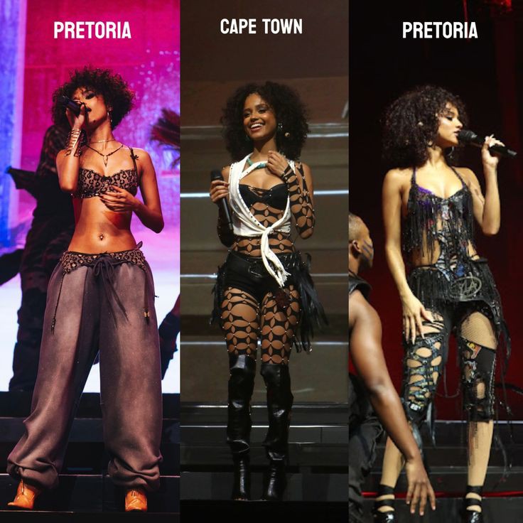 tylas_defense's tweet image. Which of these stage outfits do you prefer?  🖤✨️

#Tyla #FashionPoll #StageStyle