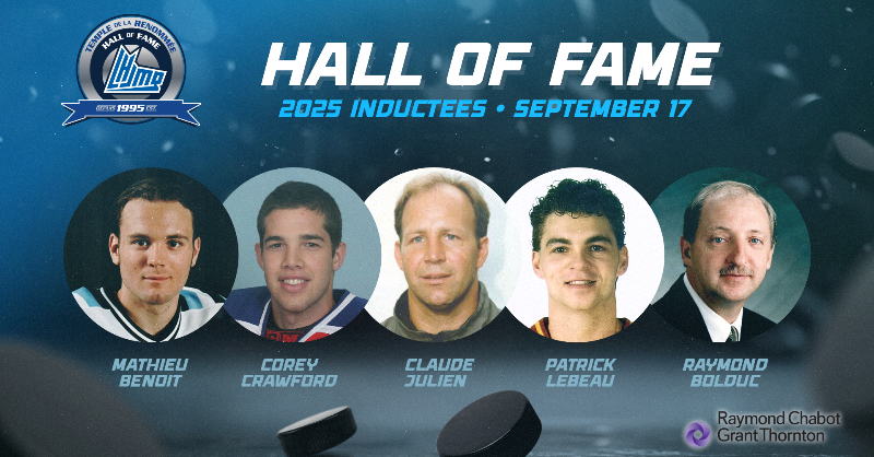 QMJHL's tweet photo. Ladies and gentlemen, here are your 2025 QMJHL Hall of Fame inductees! 

#QMJHLHOF | @RCGT