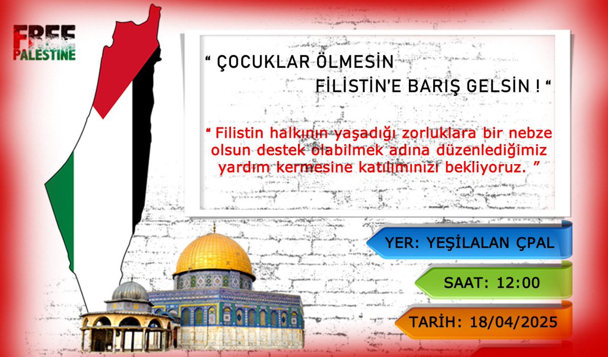 Mardin /Savur Yeşilalan ÇPAL (@yesilalancpal) on Twitter photo Filistin Yararına Hayır Kermesimiz.
“Ebabil de Sensin, Karınca da Sensin!
Çünkü destek sen, umut sen.”
<a href="/SavurMem/">Savur İlçe Milli Eğitim Müdürlüğü</a>
<a href="/mardinilmem/">Mardin İl Millî Eğitim Müdürlüğü</a>
<a href="/avnisengul80/">Avni Sengul</a> Filistin Yararına Hayır Kermesimiz.
“Ebabil de Sensin, Karınca da Sensin!
Çünkü destek sen, umut sen.”
<a href="/SavurMem/">Savur İlçe Milli Eğitim Müdürlüğü</a>
<a href="/mardinilmem/">Mardin İl Millî Eğitim Müdürlüğü</a>
<a href="/avnisengul80/">Avni Sengul</a>